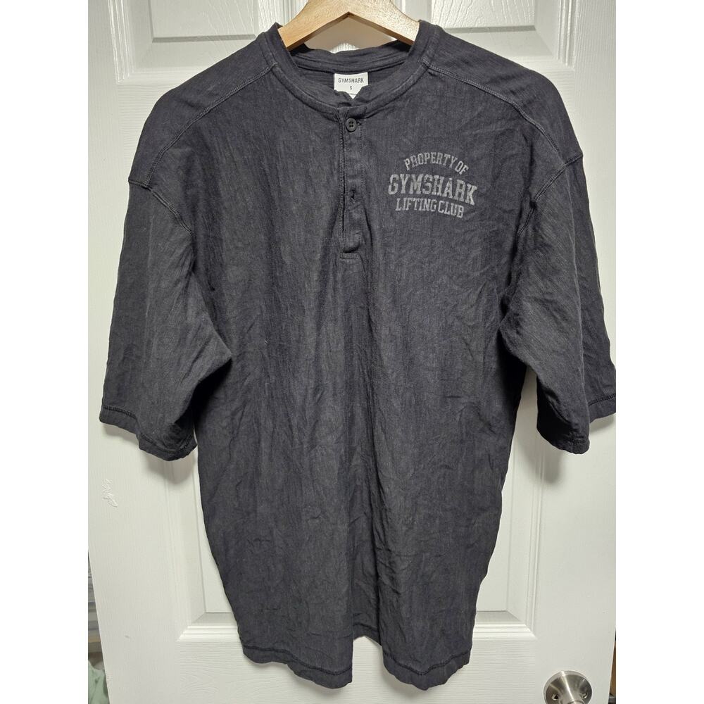 Gymshark Lifting Club Long Sleeve T-Shirt Henley Black Men's Size S